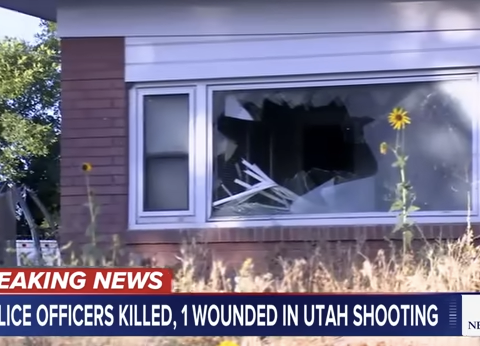 Home of domestic dispute broken window